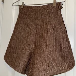 High Waist Brown Flared Shorts